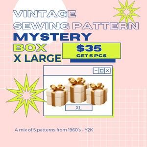 Vintage Sewing Pattern Mystery Box WOMENS XL 5 for $35 1960s - Y2K Any Style